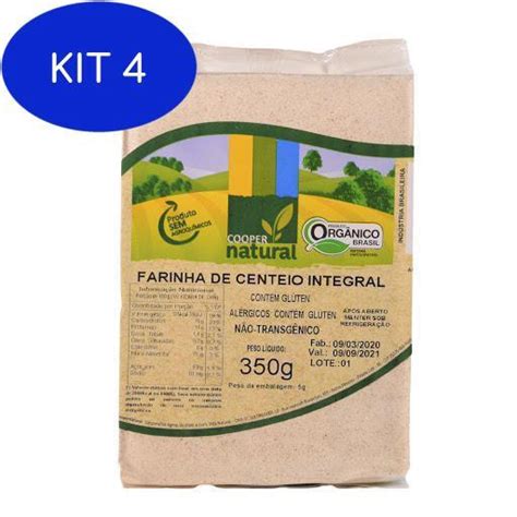 Kit Farinha De Centeio Integral Org Nico Coopernatural G No Shoptime