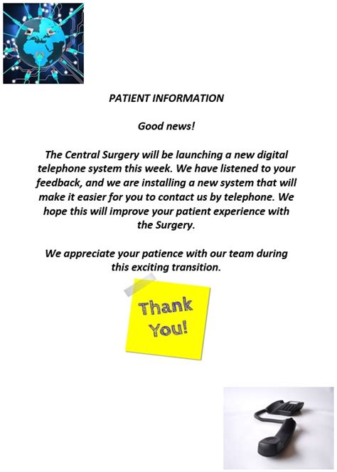 New Digital Telephone System – The Central Surgery