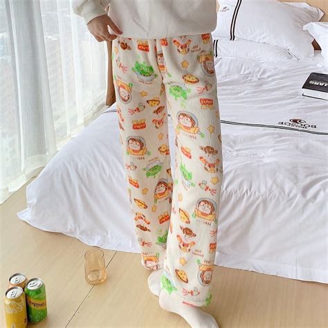 Kawaii Sanrio Cartoon Anime Pajama Pants Hello Kitty Kuromi Plush ...