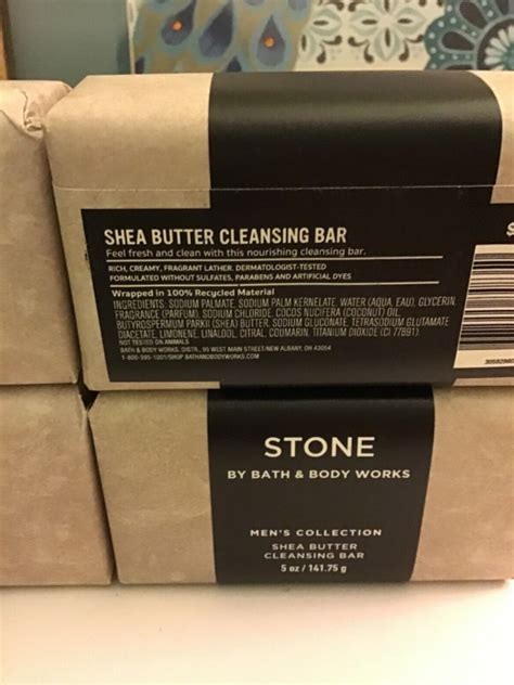 Lot Of 4 Bath And Body Works Stone Mens Shea Butter Cleansing Bar Soap