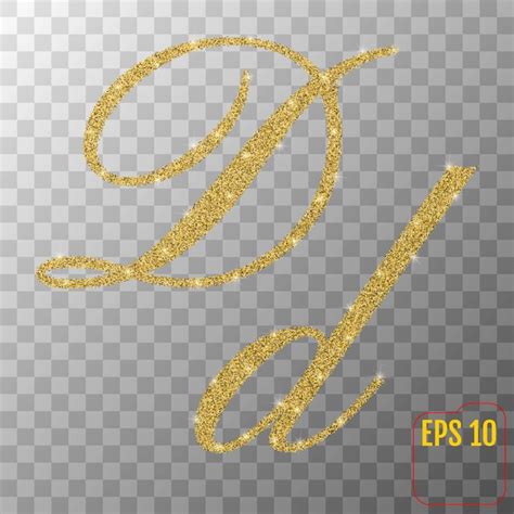 Premium Vector Gold Glitter Powder Letter D In Hand Painted Style On