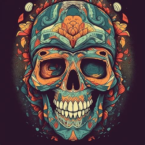 Calavera colorida para el cinco de mayo y el día de los muertos Foto