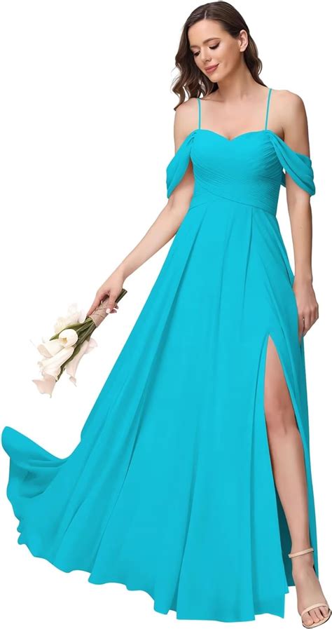 Amazon TIRAS Women S Cold Shoulder Bridesmaid Dresses Long With