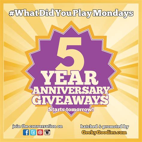 Whatdidyouplaymondays Is Turning 5 To Celebrate We Are Giving Away A