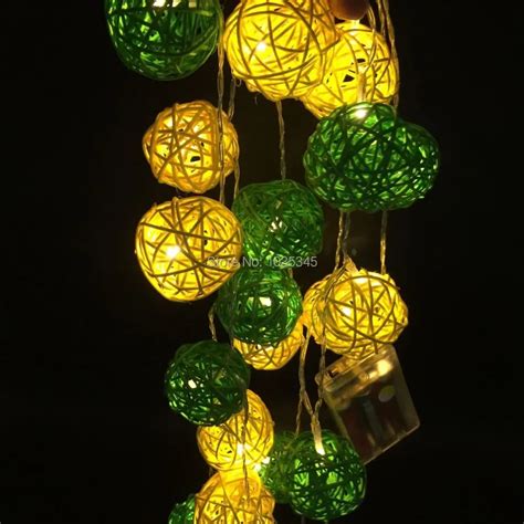 Pcs Mixed Rattan Balls String Lights Led Battery Cm Rattan String