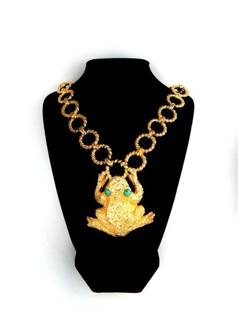 Vintage Rare S Mimi Di N Necklace Gold Frog Haute Couture Etsy