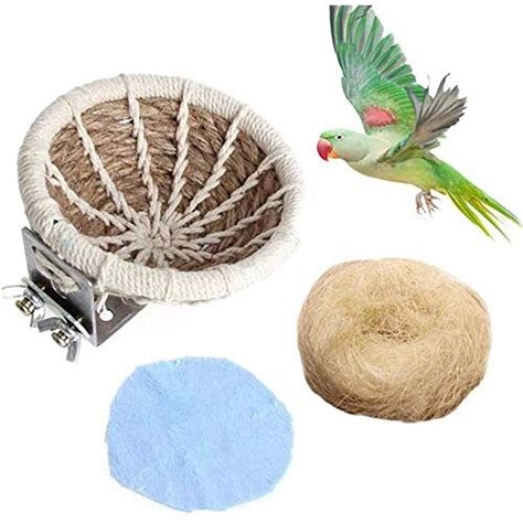 Bird Nest Hemp Rope Weave Parakeet Breeding Nest Bed Small Parrot Cage Hatching Nesting Box With