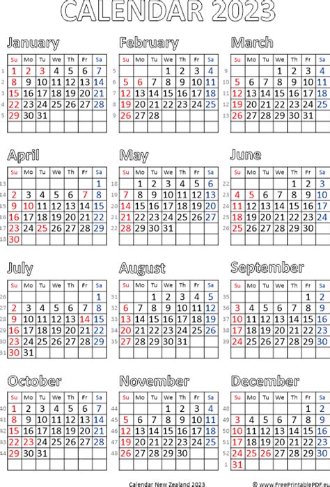 New Zealand Calendar 2023 Printable – Get Calendar 2023 Update