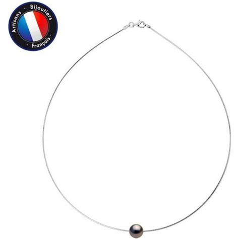 Perlinea Collier Perle De Tahiti A Ronde Mm Travers D Un