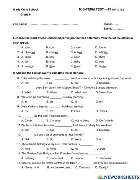 1931168 Midterm Test Grade 6 Hongnhungvu