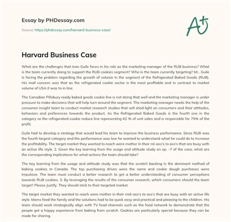 Harvard Business Case (400 Words) - PHDessay.com