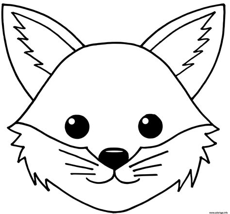 Coloriage Tete De Renard Kawaii Facile Maternelle Dessin Renard à Imprimer