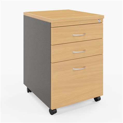 Velocity Mobile Pedestal 3 Drawer Grey J And K Hopkins