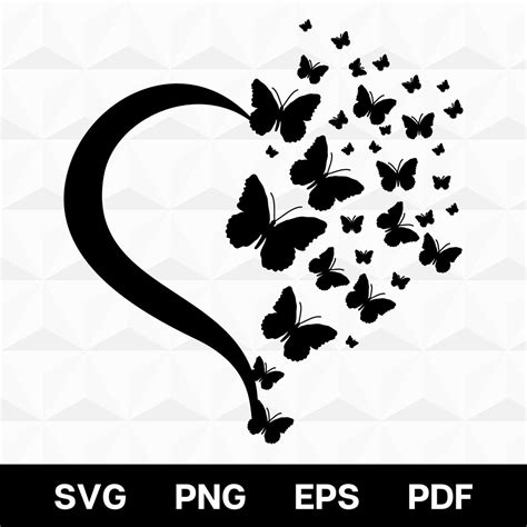 Butterfly Heart Svg Heart Svg Butterflies Svg Butterfly Clipart Heart And Butterflies Svg