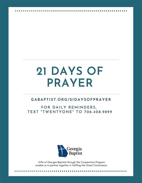 21 Days of Prayer Guide - Georgia Baptist Mission Board