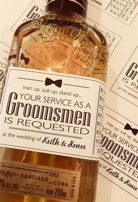 Groomsmen Best Man T Proposal Whiskey Bottle Label Wedding T For Groomsman Etsy