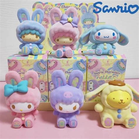 New Genuine Sanrio Rabbit Series Blind Box Flocking Kuromi Melody