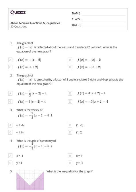 50 Absolute Value Equations Functions And Inequalities Worksheets Worksheets Library