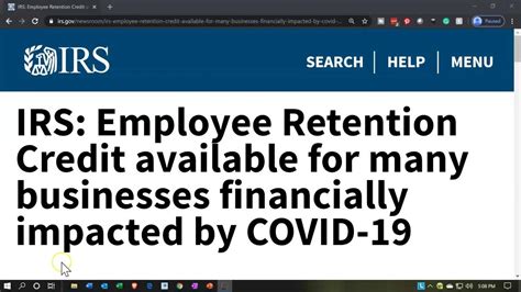 Irs News Irs Employee Retention Credit Available For Many Businesses