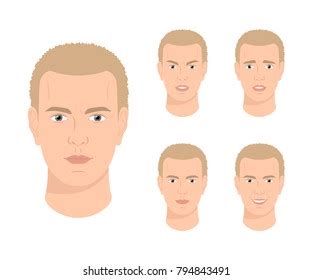 Vector Man Various Facial Expressions Stock Vector Royalty Free