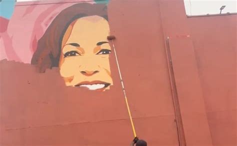 Watch Kamala Harris Mural Painted Over To Dismay Of Onlooker