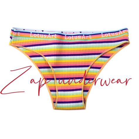 กางเกงใน แฟชน บกนเอวตำ สวย เซกซ สสดใสลายทาง bikini Tong Tanga Shopee Thailand