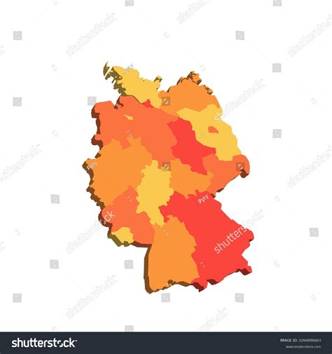 Germany Political Map Administrative Divisions Federal Stock Vector