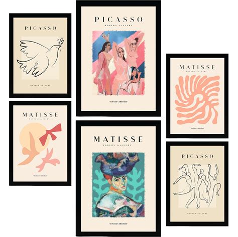 Nacnic Lot De 6 Affiches Picasso Et Matisse Corps Estampes De Fauvisme