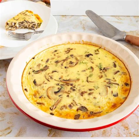 Crustless Mushroom Quiche - Veena Azmanov