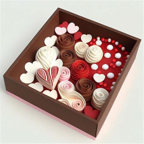 Premium Photo Beautiful Valentines Day Paper Quilling Art Featuring Box