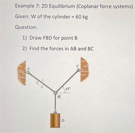 Solved Example 7 2d Equilibrium Coplanar Force Systems