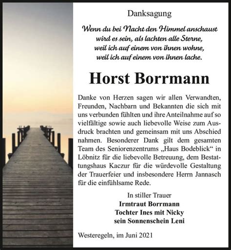 Traueranzeigen Von Horst Borrmann Abschied Nehmen De