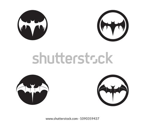 Bat Black Logo Template White Background Stock Vector Royalty Free