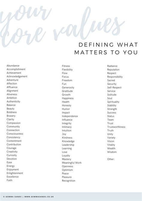 Identifying Core Values Worksheet Worksheet Ideas Template