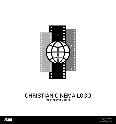 Christian cinema logo. Symbols of movies and videos for the ministry ...