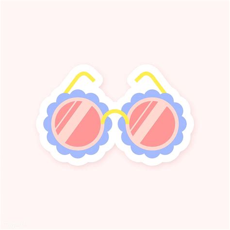 Colorful Flower Sunglasses Sticker Premium Image By Manotang Flower Graphic