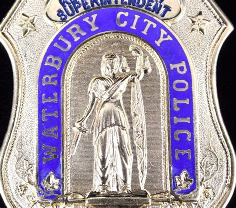 Waterbury City Police Superintendent Police Badge