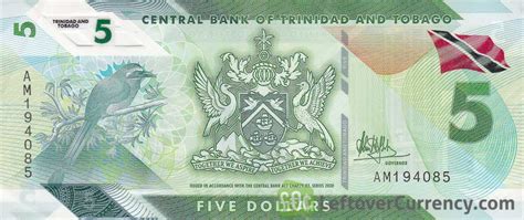 5 Trinidad and Tobago Dollars banknote - Exchange yours for cash today