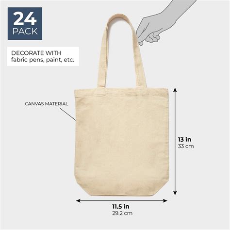 Set Of Bulk Blank Cotton Canvas Tote Bags For Diy Crafts X