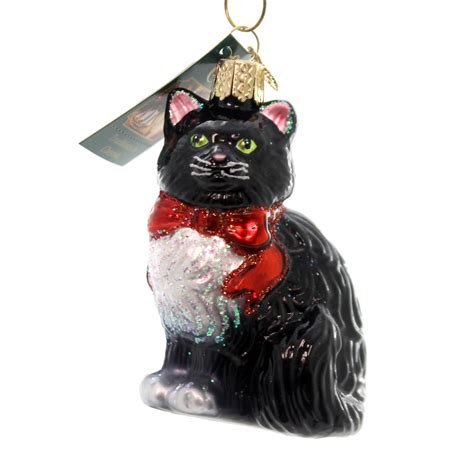 Seasonal Décor Ornaments Old World Christmas Tuxedo Kitty Glass Blown Ornament Figurine