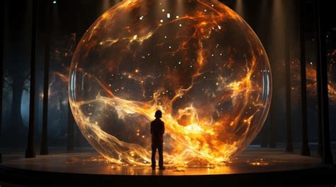 Premium Ai Image A Giant Sphere Made Of A Translucent Material Such As Glass Or Plastic Ceated