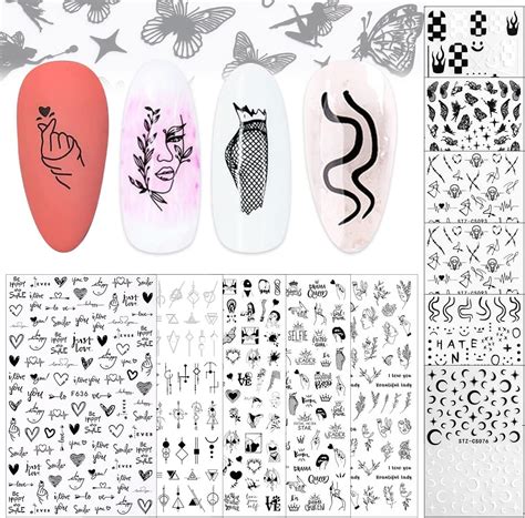 Blatt Nagelsticker Selbstklebend Nagel Aufkleber Stickers D