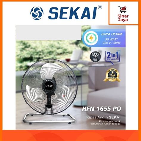 Jual SEKAI HFN 1655 PO Kipas Angin Tornado Besi Meja Dinding 16 Inci