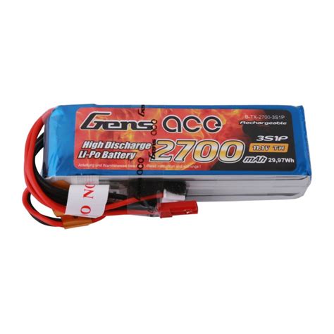 Gens Ace Mah V Tx S P Lipo Battery Pack With Futaba Jst Xhr