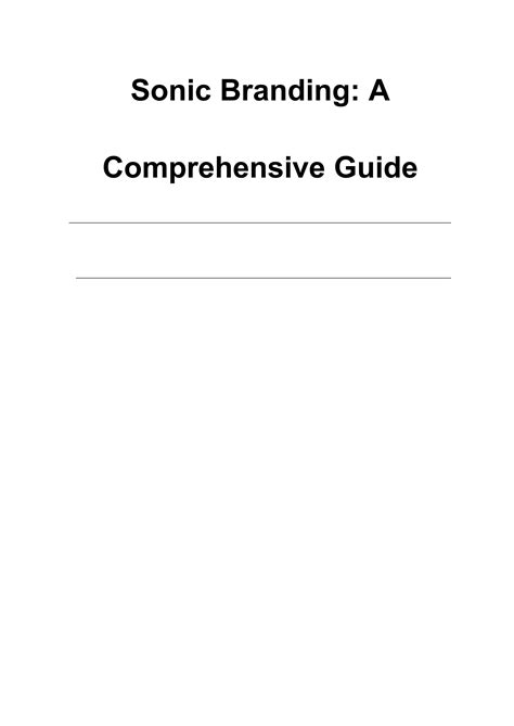 Sonic Branding - A Comprehensive Guide by rb-2023 - Issuu