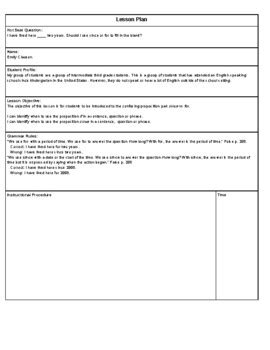 Confusing Preposition Pair Since Vs For Lesson Plan By