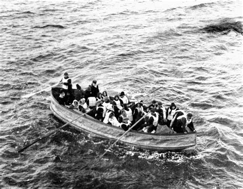 Titanic Survivors In Collapsible Lifeboat D Approaching The Carpathia