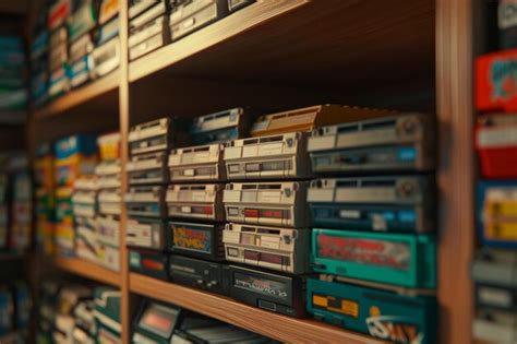 Premium Photo | Closeup of a retro game cartridge collection arran