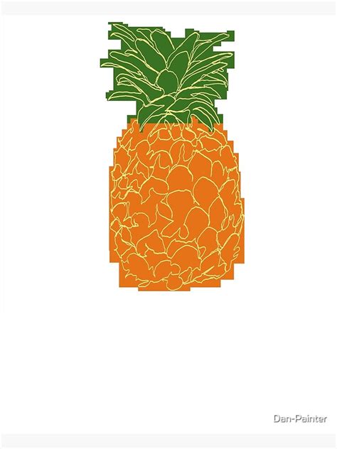 Pineapple Pixelated Hand Drawn Fruit Art Print For Sale By Dan