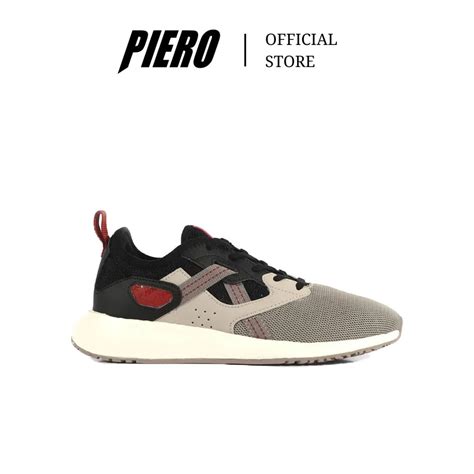 Jual Piero Sepatu Sneakers Pria Combat Black Cream Grey Off White